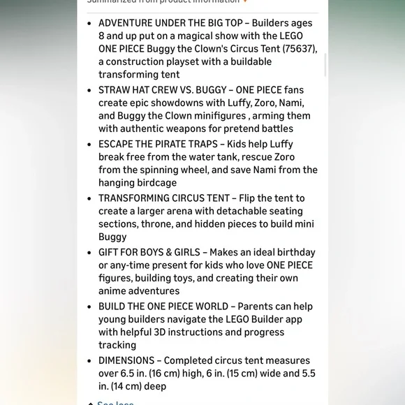 LEGO ONE Piece Buggy The Clown’s Circus Tent Building Blocks - 8+ - Picture 3 of 3